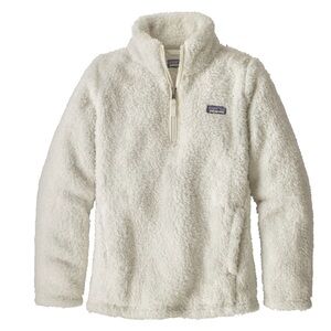 Patagonia Kids Los Gatos Quarter Zip deep pile Fleece Pullover Birch White XL 14